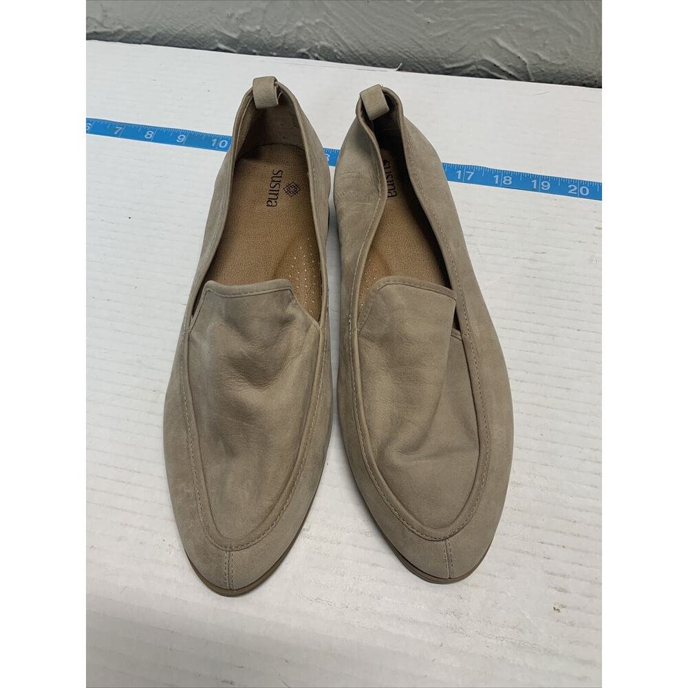Susina Kellen Almond Toe Suede Leather Slip On Loafers Size 8